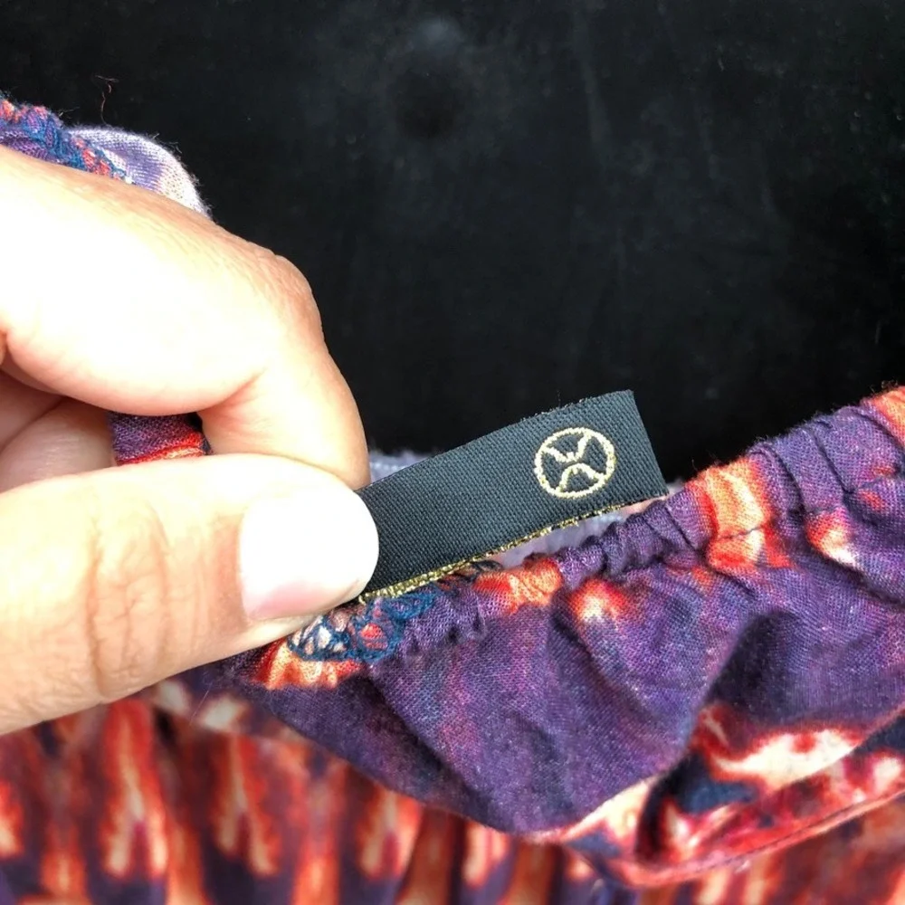 ViX Paula Hermanny Maxi Dress Womens Small Red‎ Purple Ikat Abstract Resort
